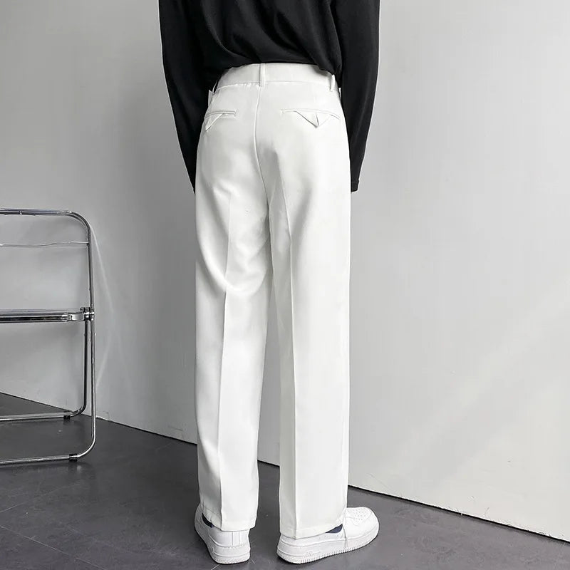 Noir / Men’s Slim Straight-Leg Suit Trousers