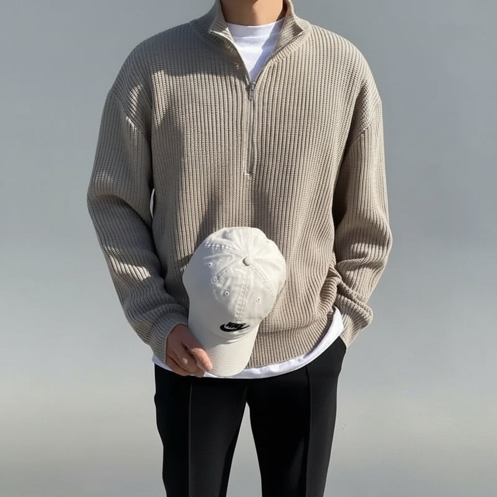 Émile / Men’s Half-Zip Ribbed Sweater