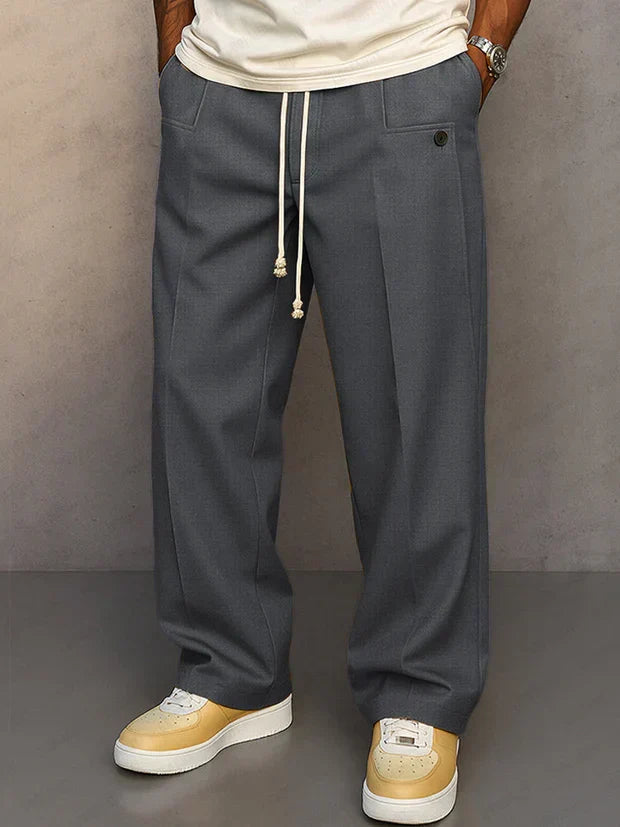 Wallace | Men's Adjustable Drawstring Trousers with Front Crease – product image 3