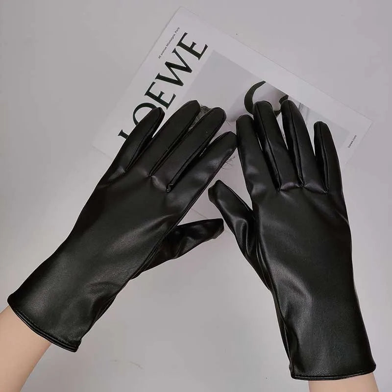 Clara / Women’s Leather Fleece-Lined Winter Gloves