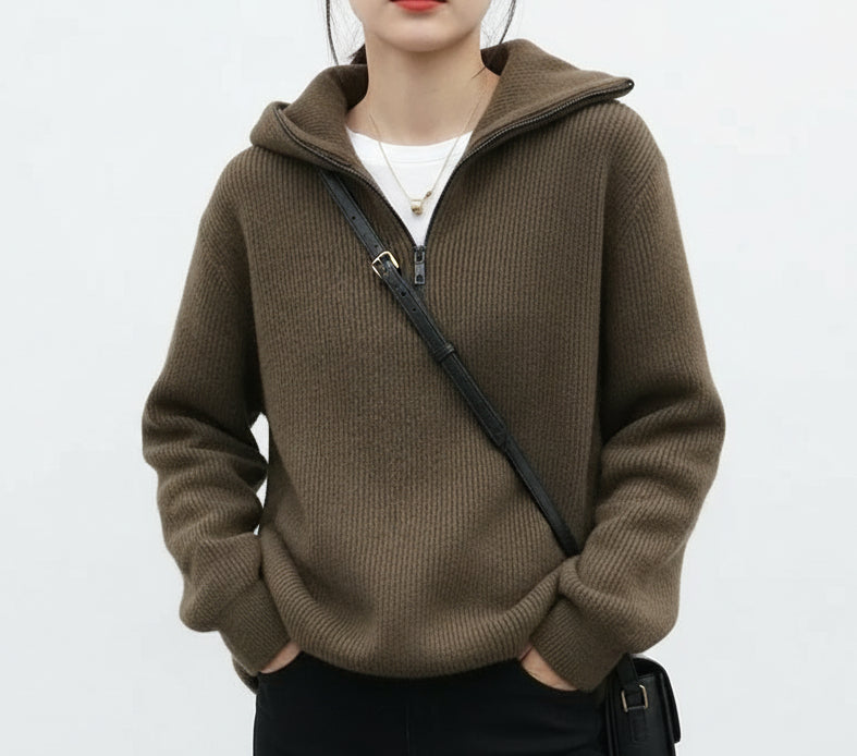 Théa / Women’s Ribbed Half-Zip Sweater