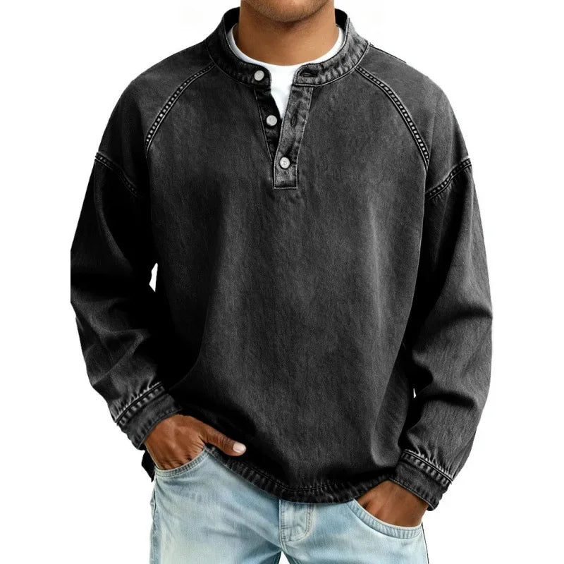Leander | Men's Vintage Button Long-Sleeve Shirt