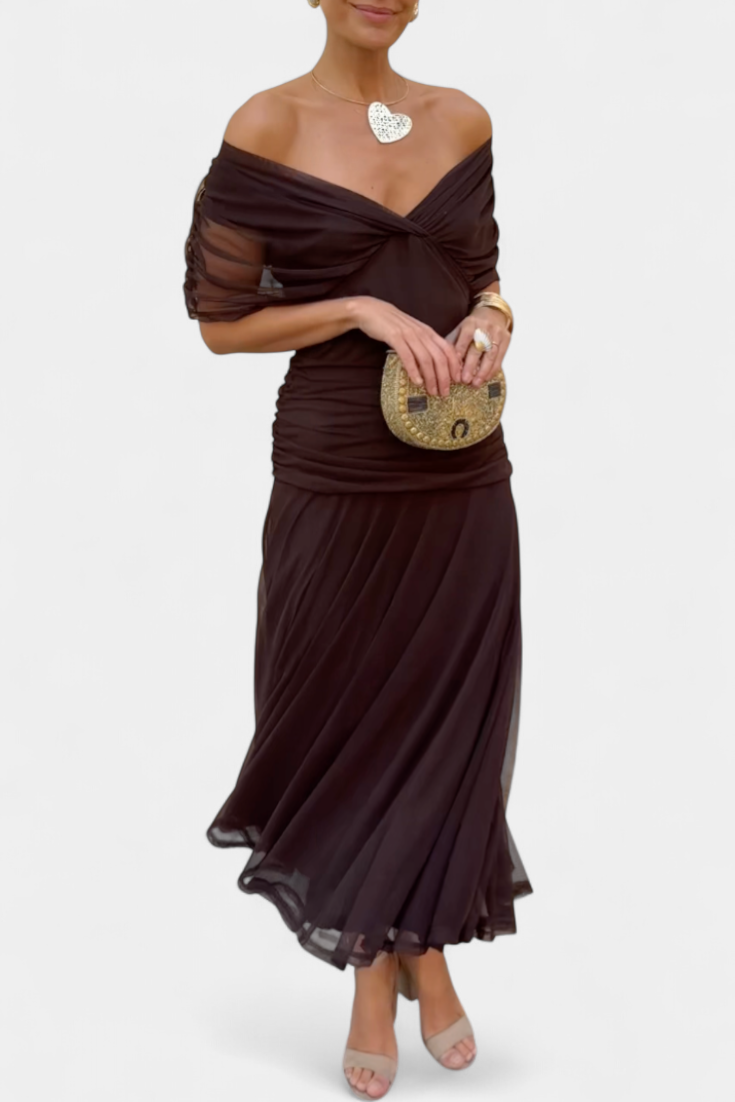Floral Maxi Dress Women Soft Breathable Blend V Neck Flowing Fit