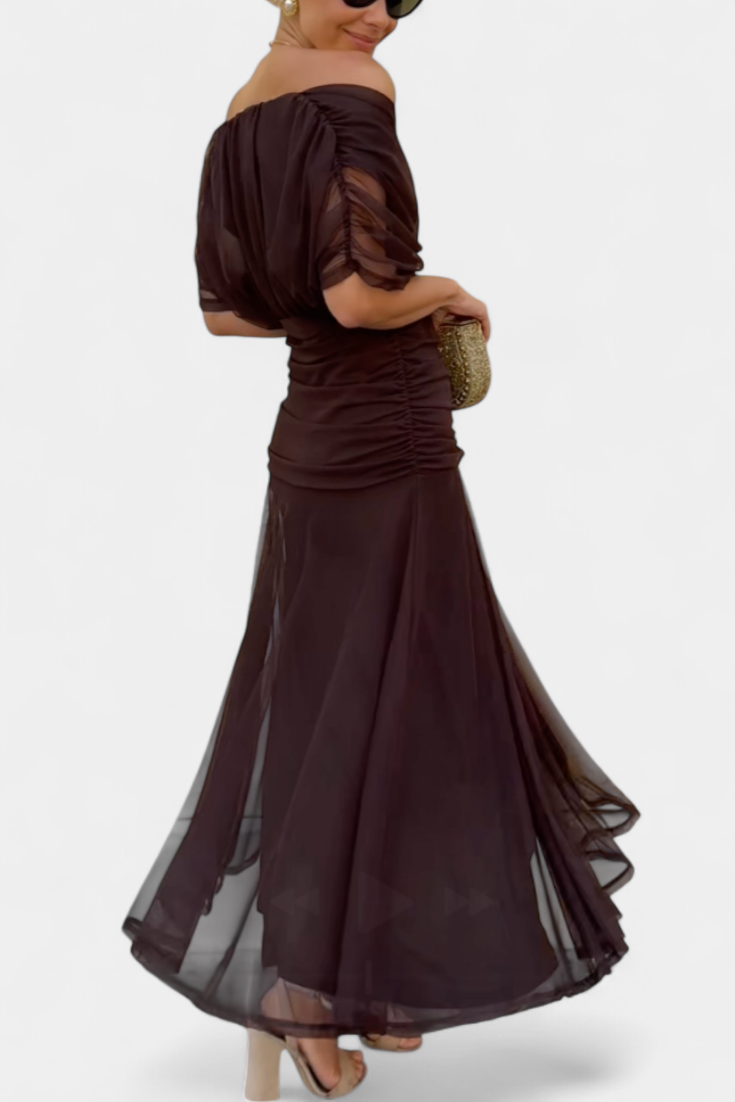 Floral Maxi Dress Women Soft Breathable Blend V Neck Flowing Fit