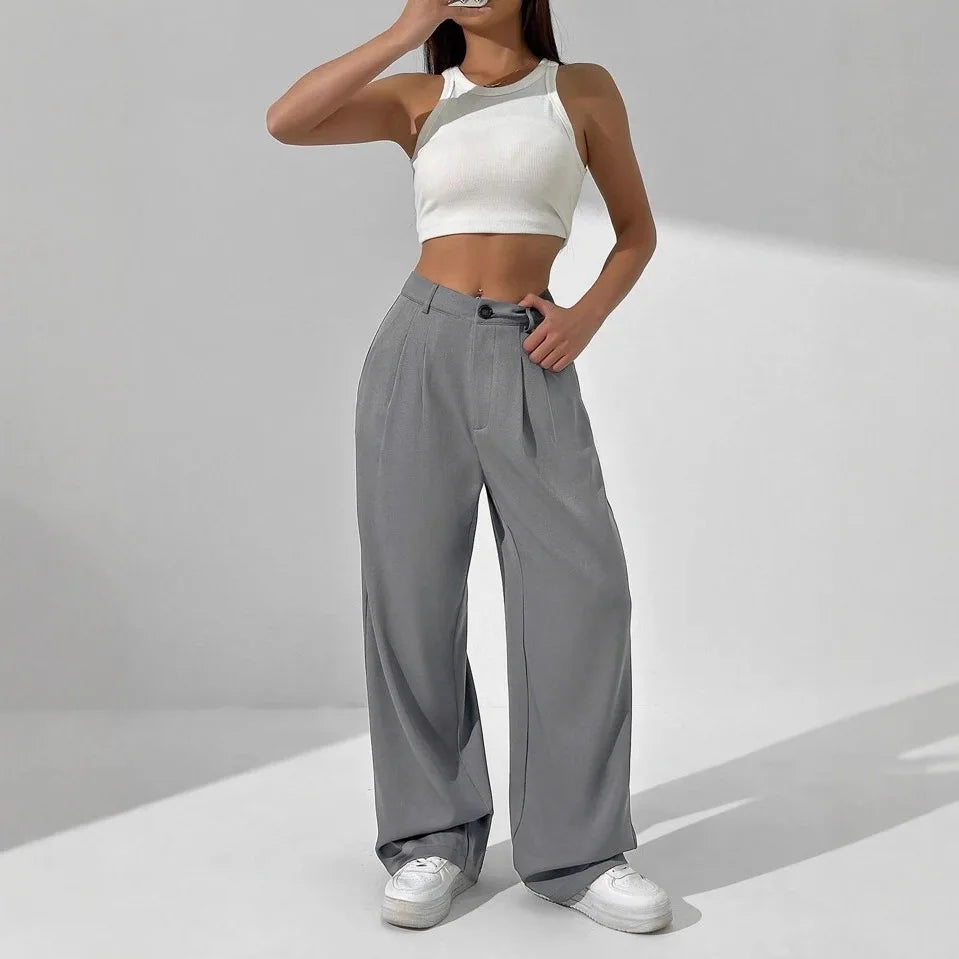 Éloise / Women’s High-Waist Wide-Leg Pleated Trousers