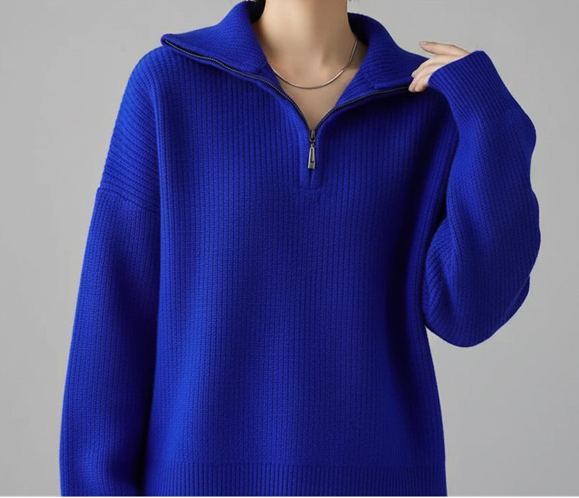 Théa / Women’s Ribbed Quarter-Zip Sweater