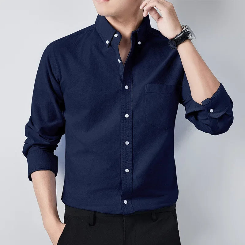 Noir / Men’s Mandarin Collar Shirt