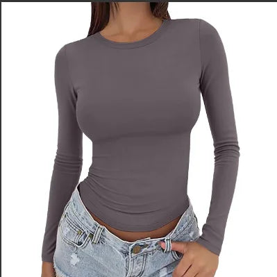 linea/ Women’s Slim Long-Sleeve O-Neck Top
