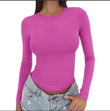 linea/ Women’s Slim Long-Sleeve O-Neck Top