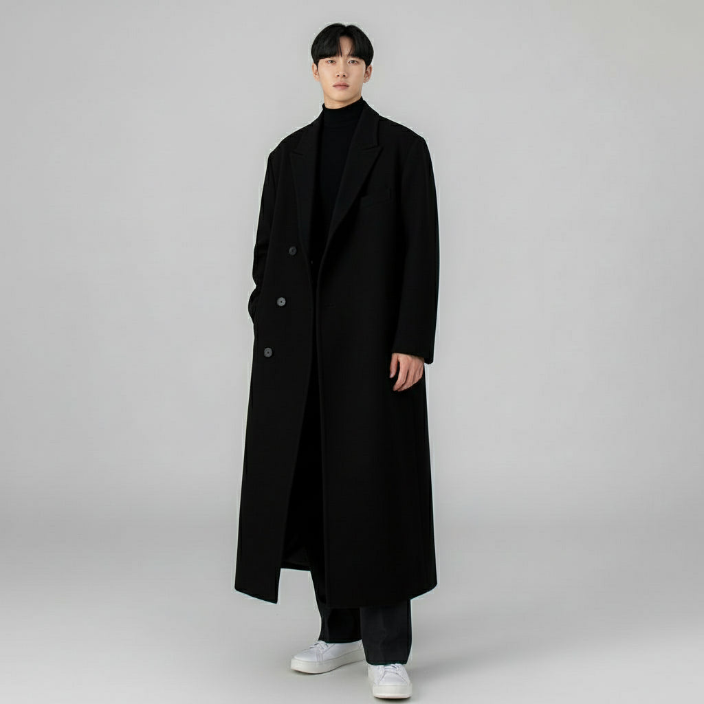 Ronan / Men’s Mid-Length Wool-Blend Overcoat