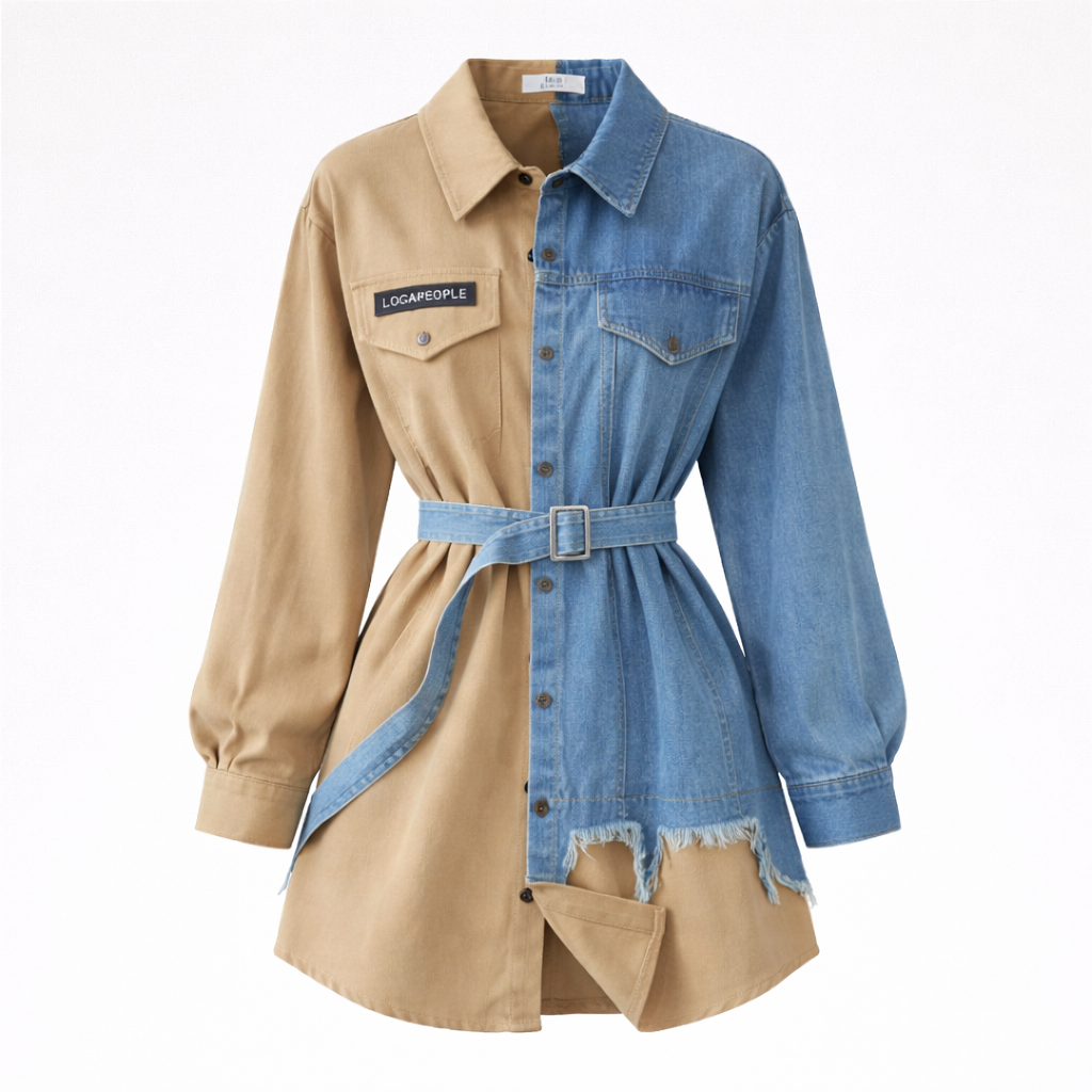 Denim Jacket in Medium Wash with Button Closure