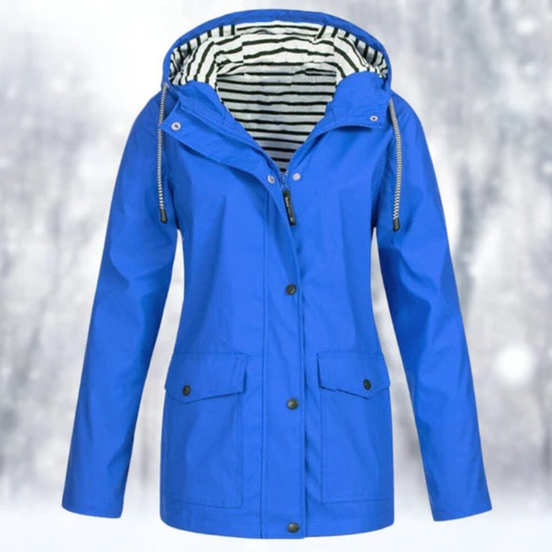 Women's Raincoat Nylon Waterproof Hooded Long Sleeve