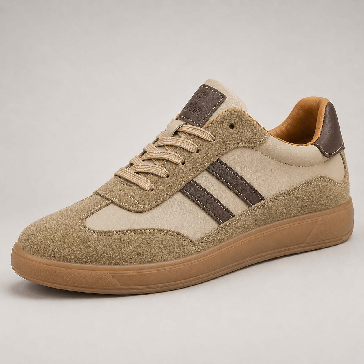 Men's Nubuck Leather Sneakers Low Top Lace Up