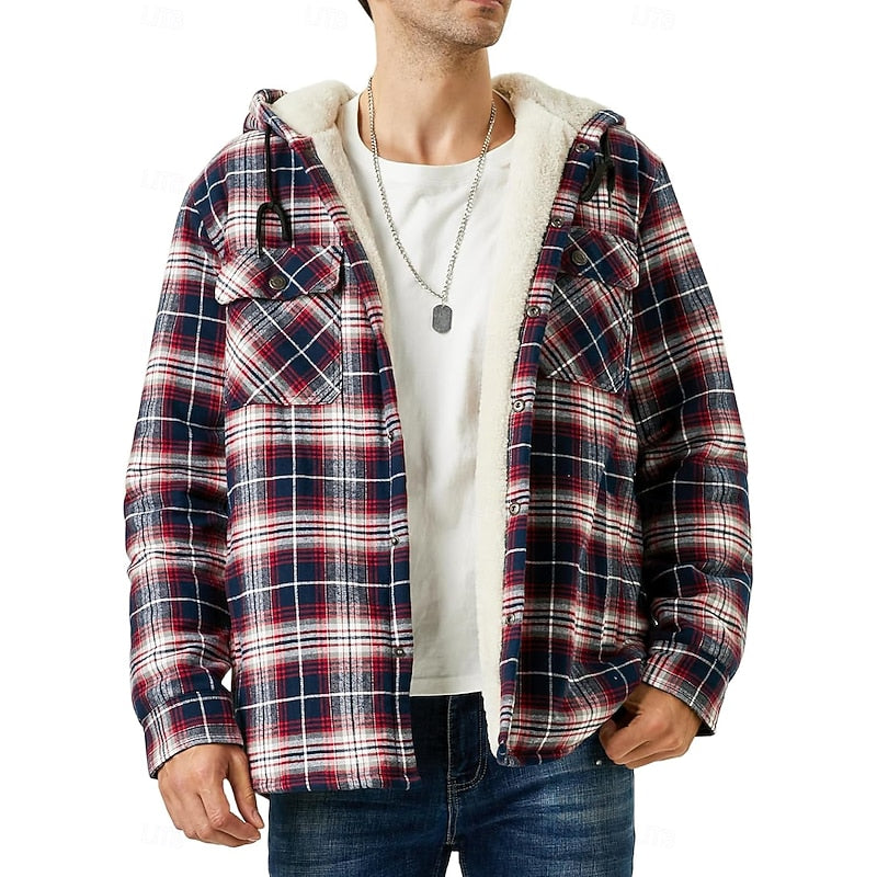 Bastian | Men's Hooded Checked Shirt Jacket