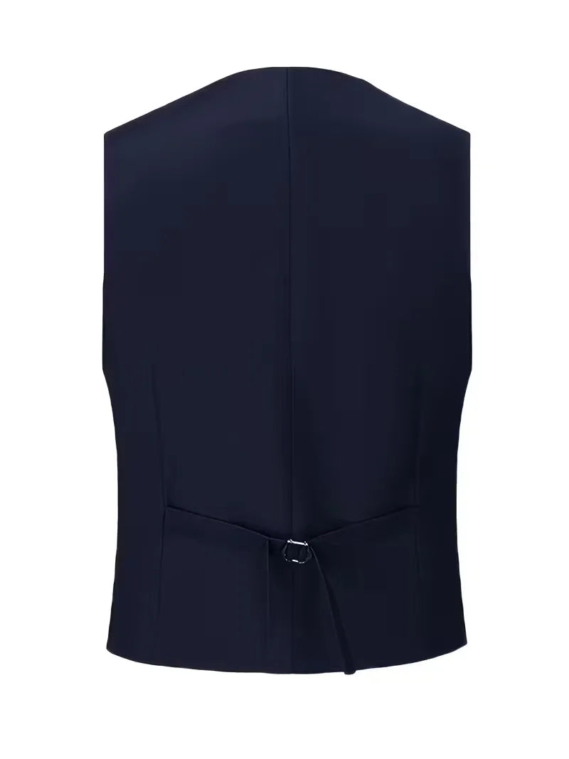 Men's Three Piece Suit Woven Fabric Peak Lapel Double Breasted Waistcoat