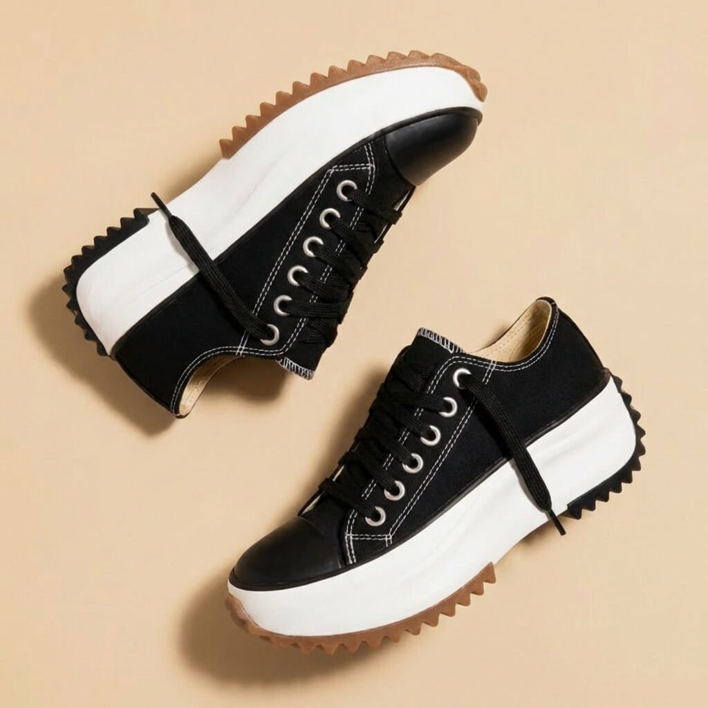 Imogen | Women's High Top Platform Trainers with Saw-Tooth Sole