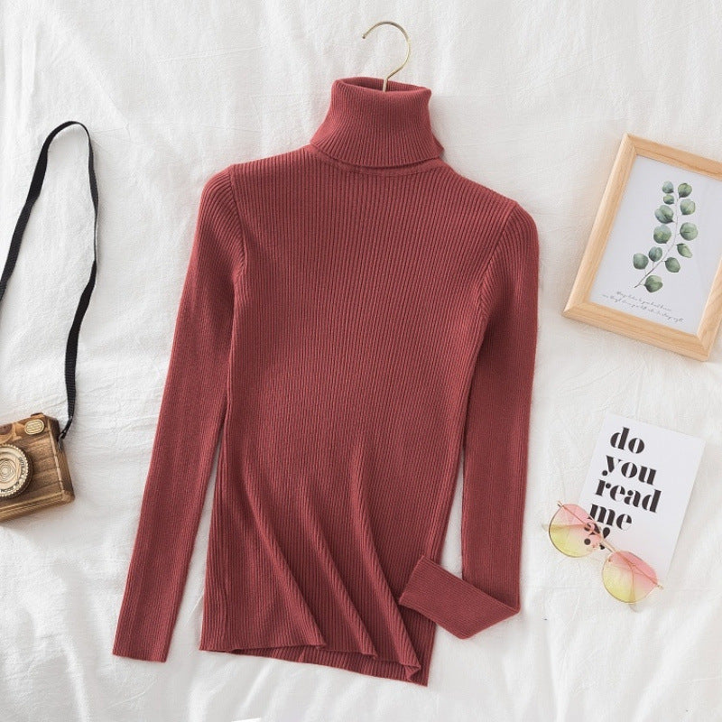 Women's Turtleneck Sweater Slim Fit Long Sleeve