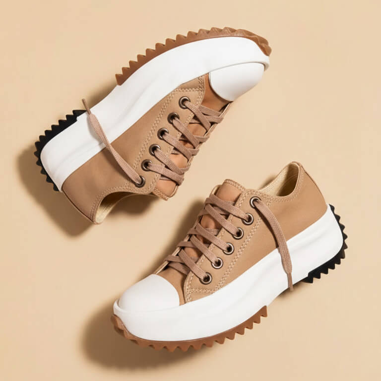 Imogen | Women's High Top Platform Trainers with Saw-Tooth Sole