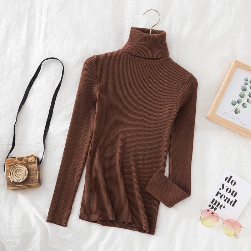 Women's Turtleneck Sweater Slim Fit Long Sleeve