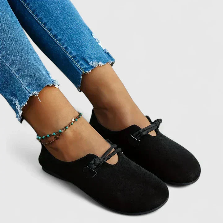 Orthopedic Loafers Women Faux Leather Textile Blend Cushioned Insole