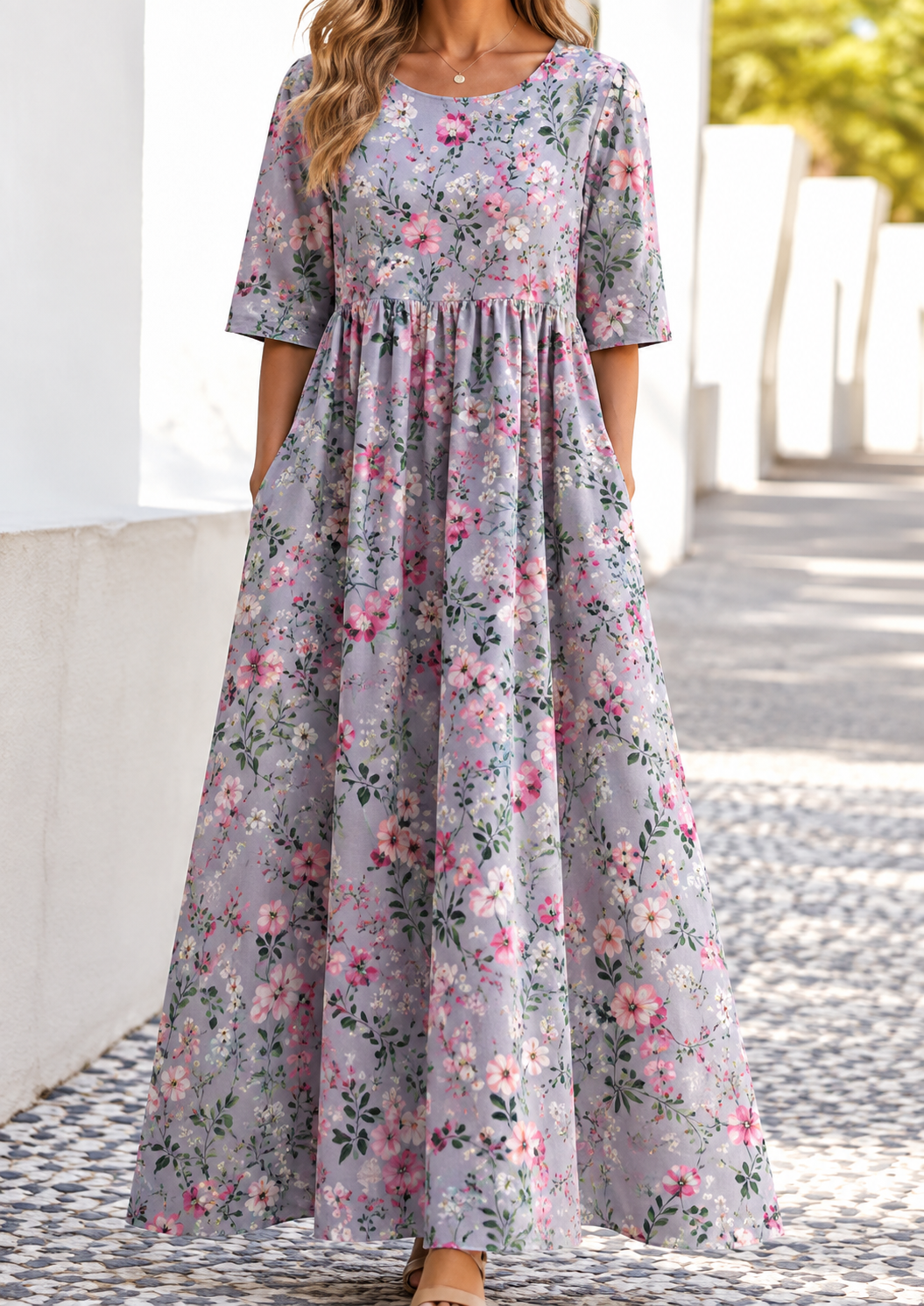 Ophelia | Women's Printed Floral Midi Dress