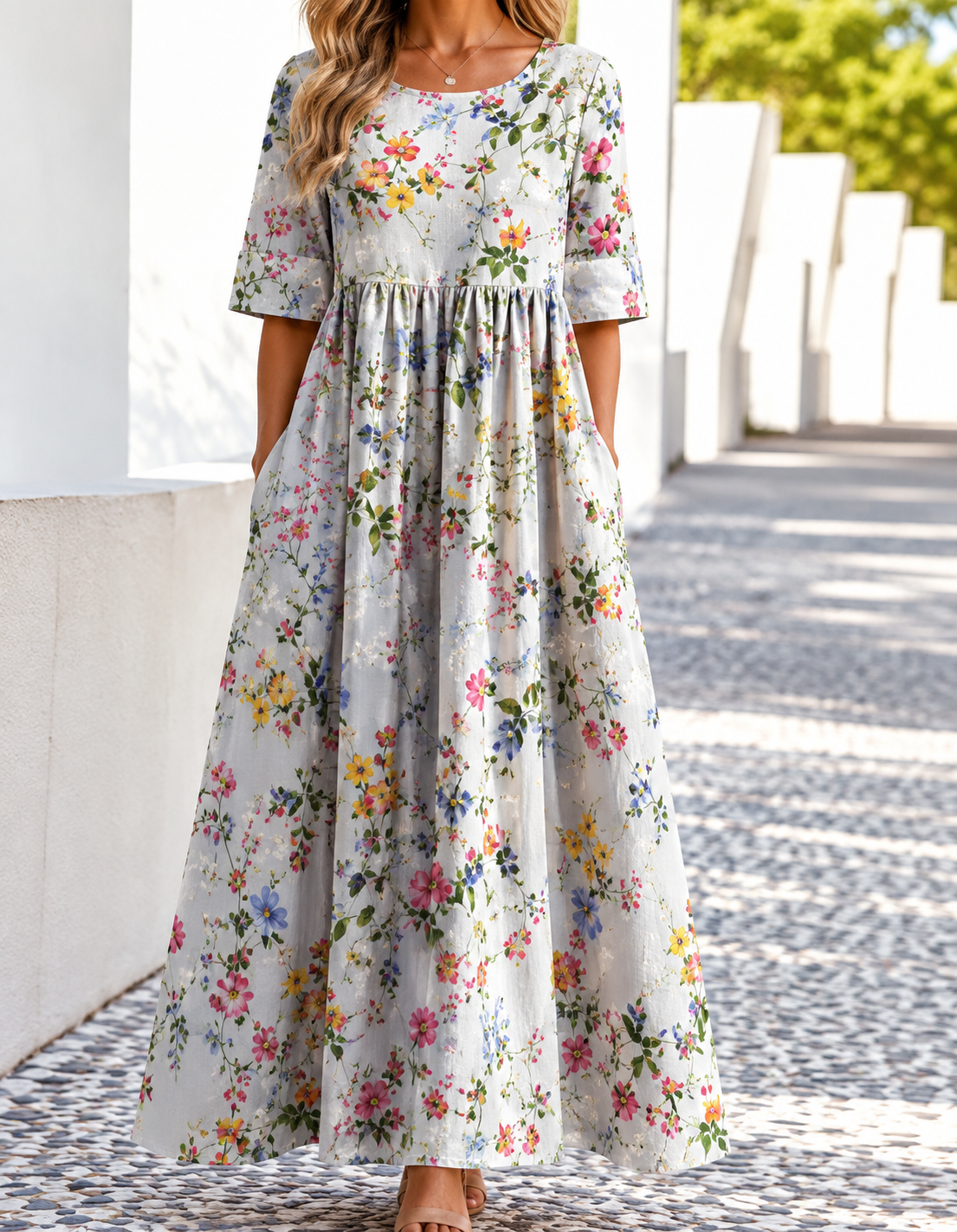 Ophelia | Women's Printed Floral Midi Dress