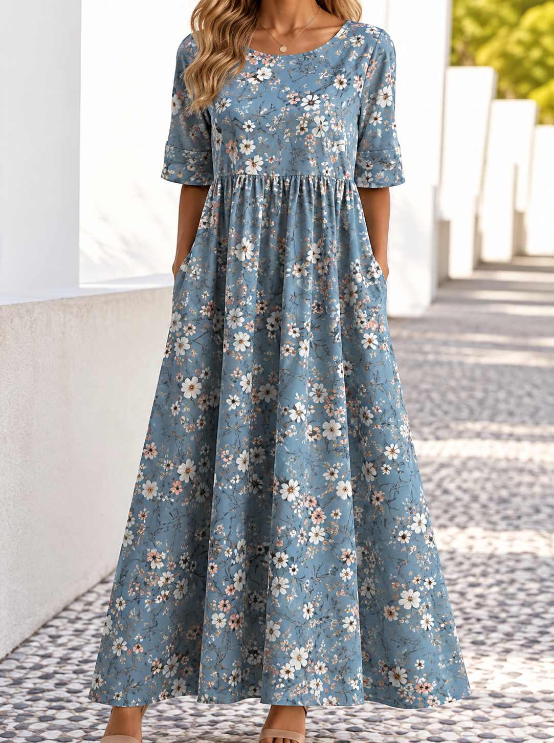 Ophelia | Women's Printed Floral Midi Dress