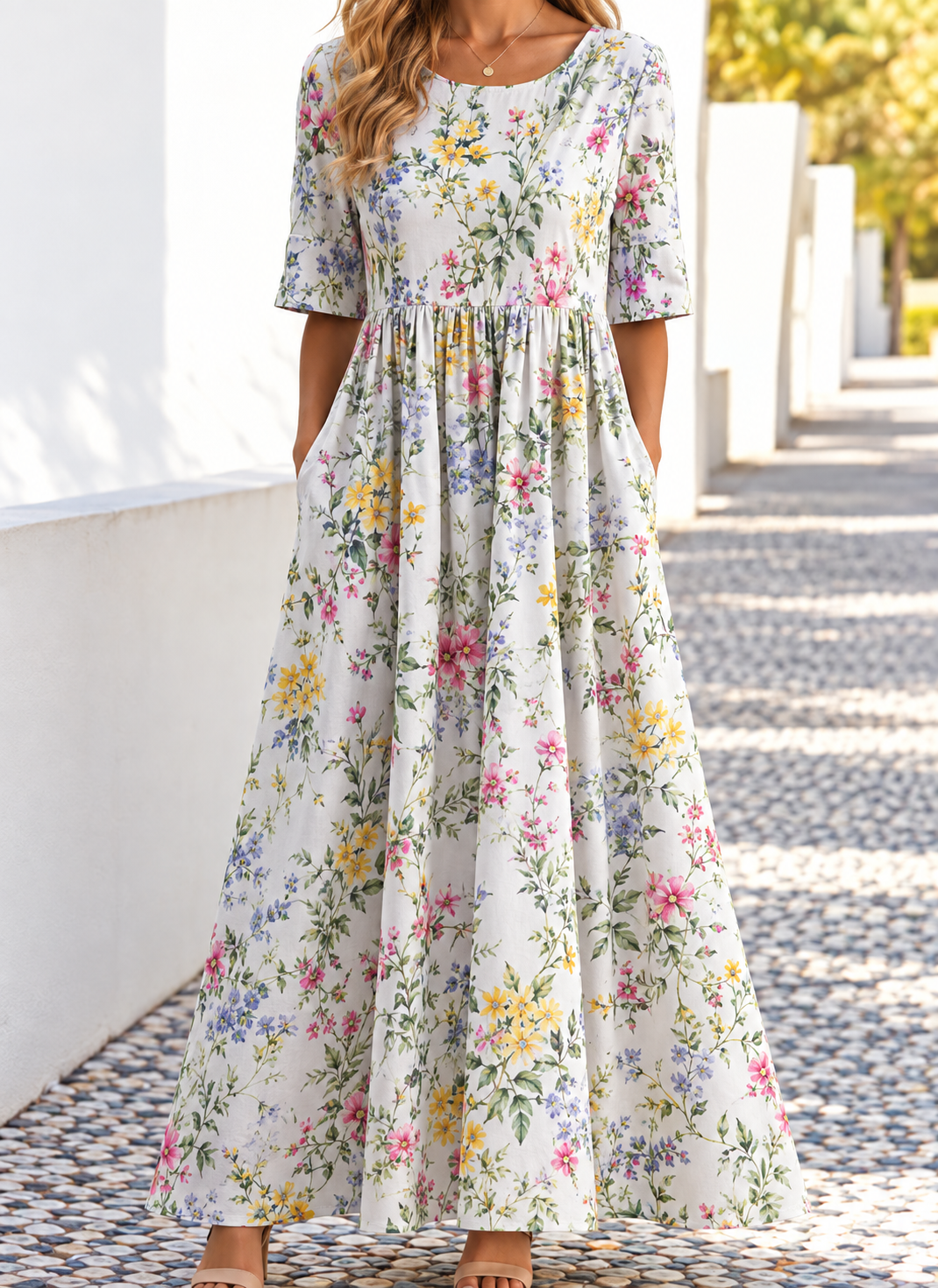 Ophelia | Women's Printed Floral Midi Dress