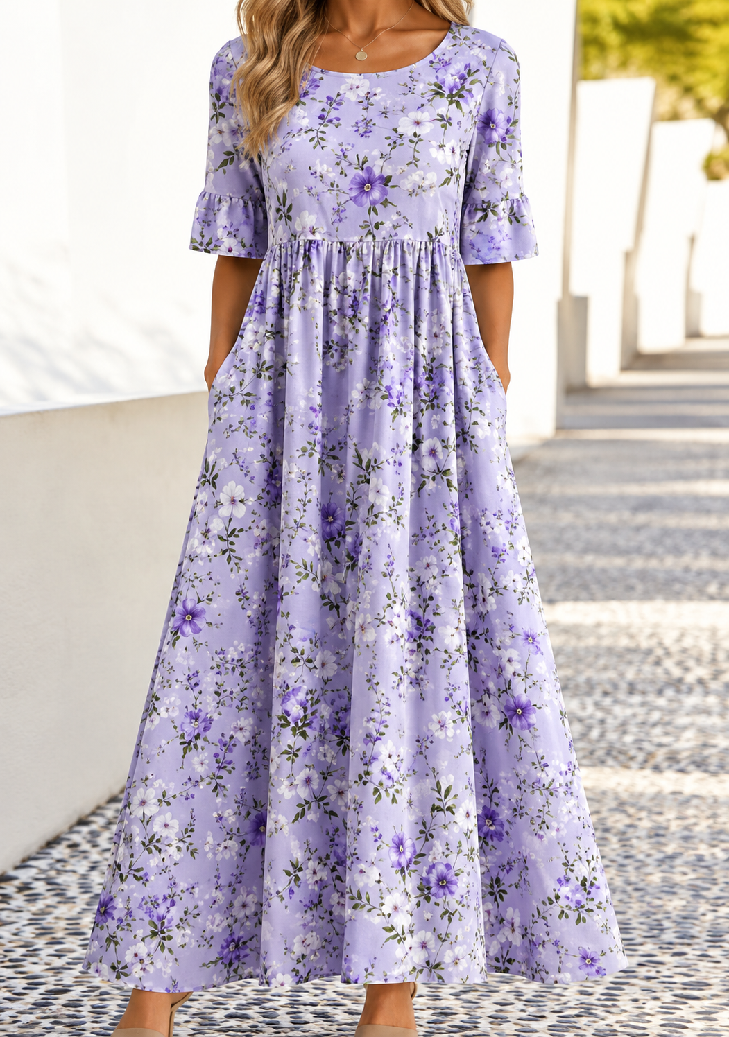 Ophelia | Women's Printed Floral Midi Dress