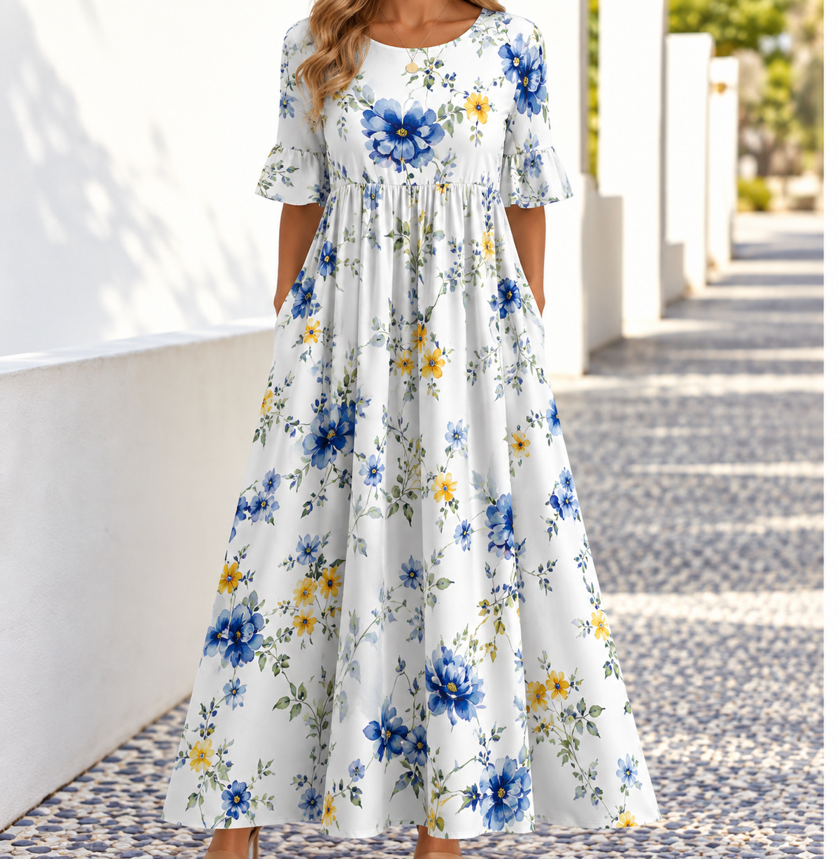 Ophelia | Women's Printed Floral Midi Dress