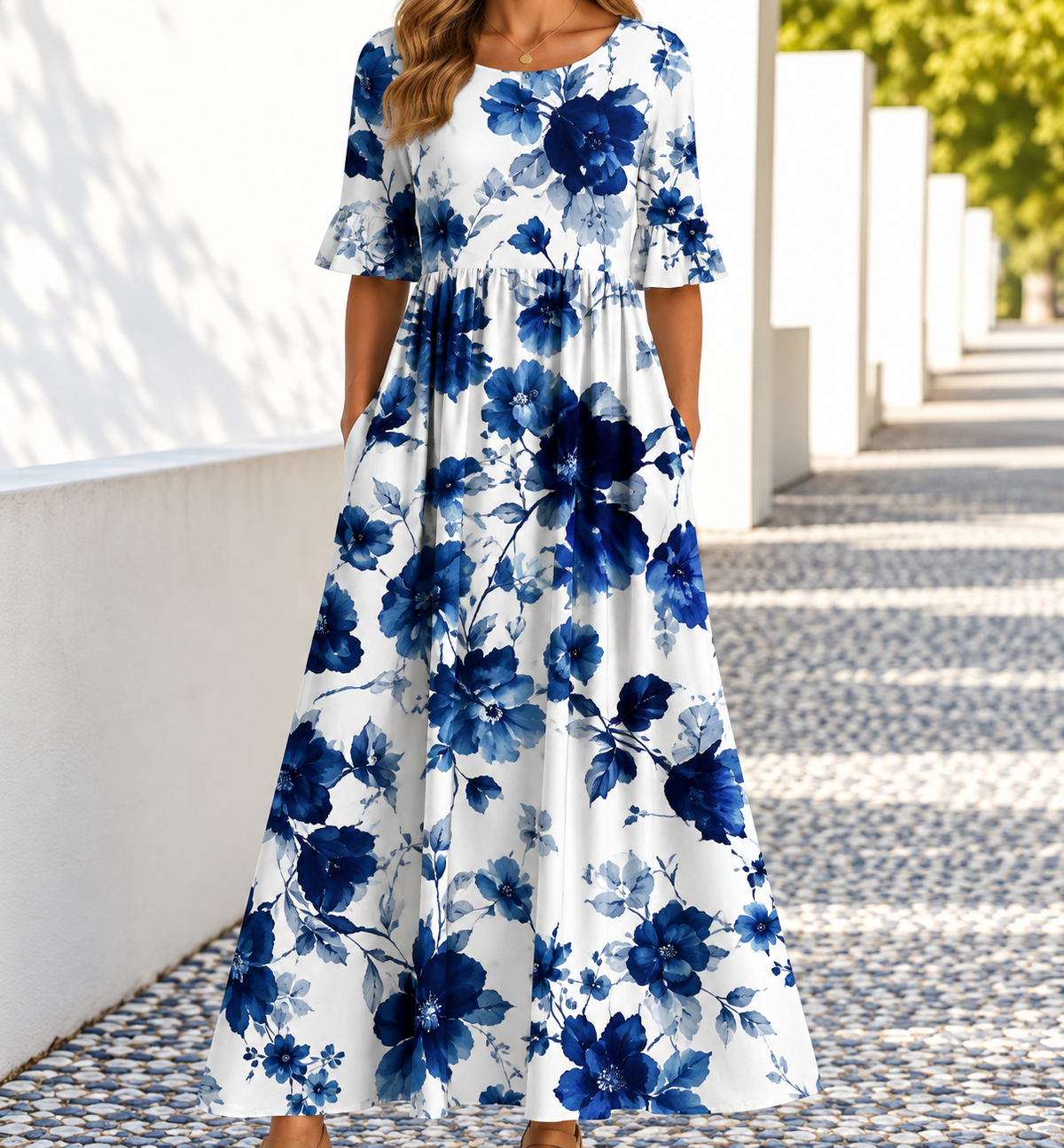 Ophelia | Women's Printed Floral Midi Dress