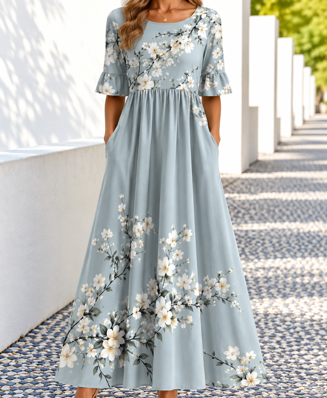 Ophelia | Women's Printed Floral Midi Dress
