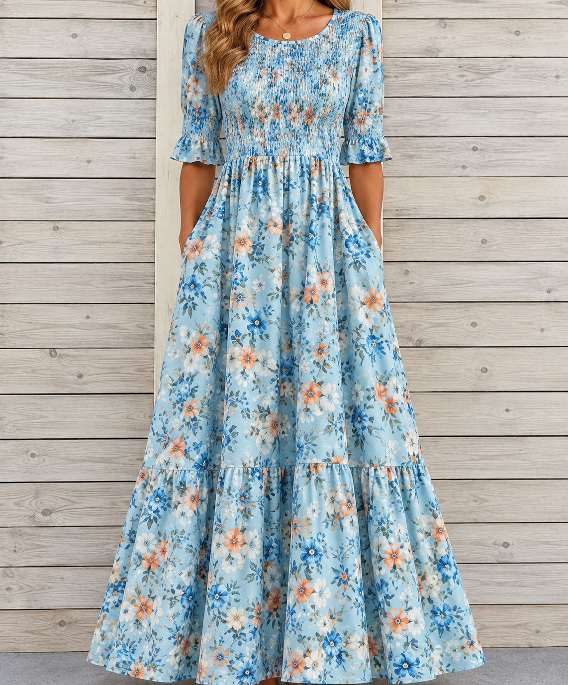 Ophelia | Women's Printed Floral Midi Dress