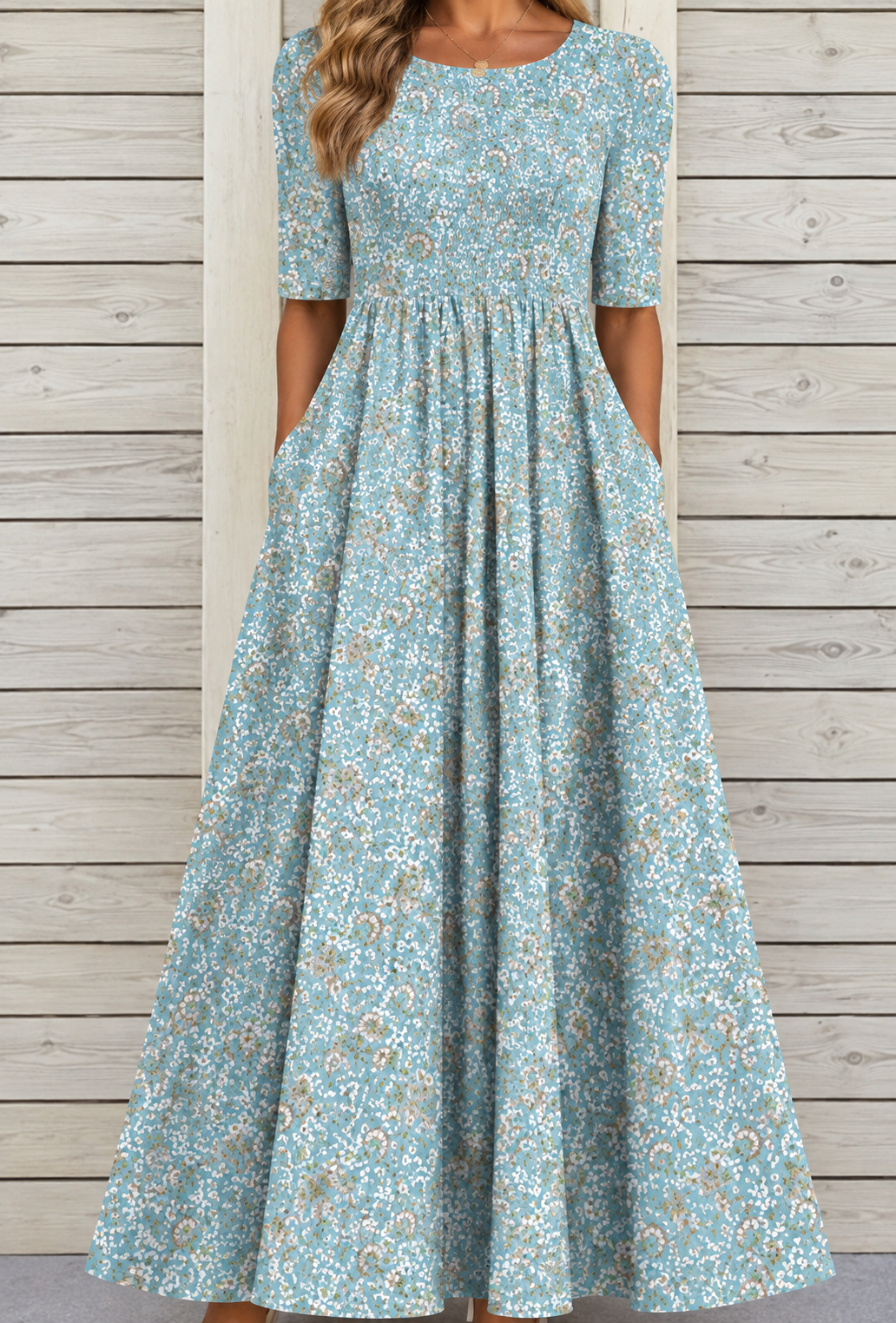 Ophelia | Women's Printed Floral Midi Dress