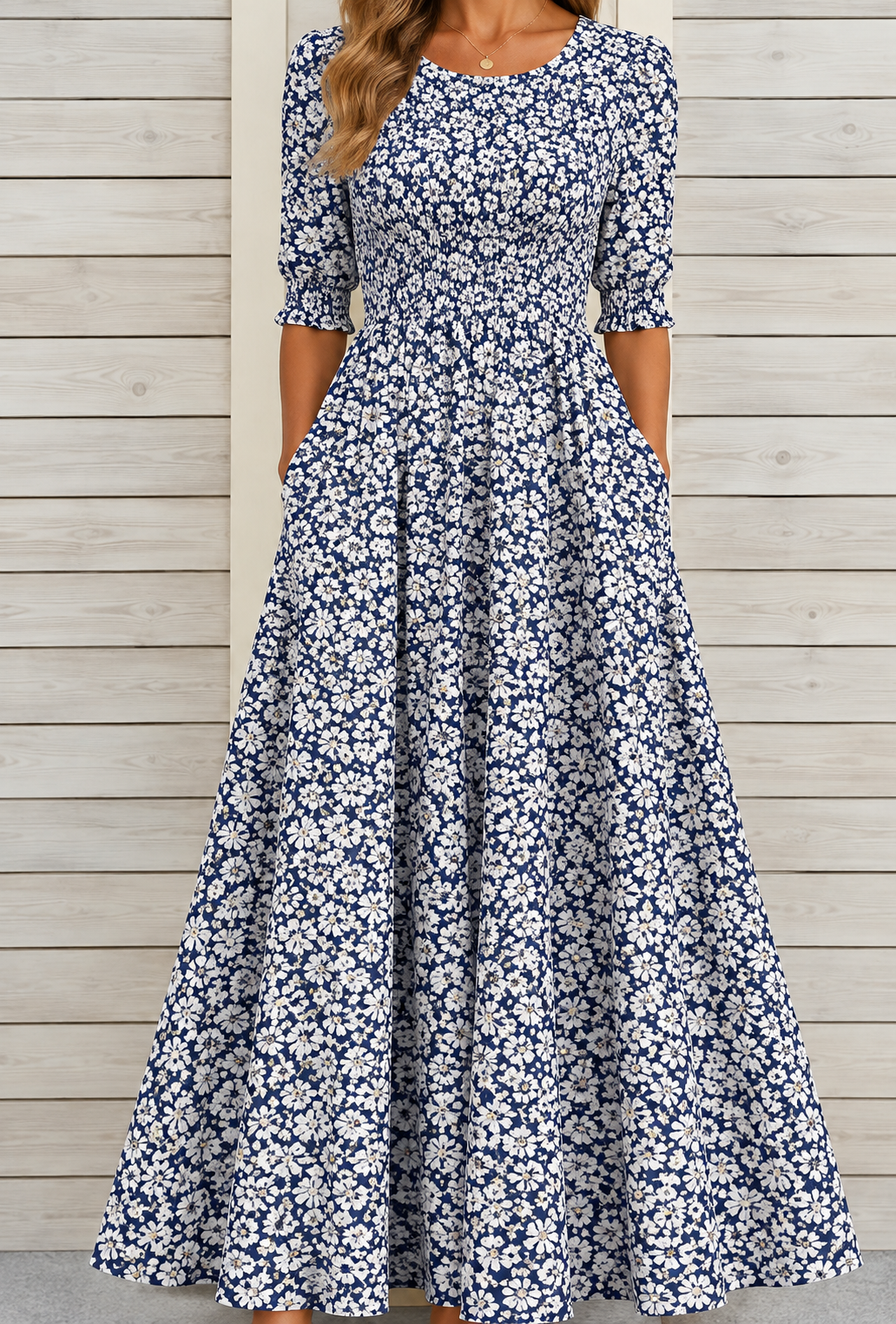 Ophelia | Women's Printed Floral Midi Dress