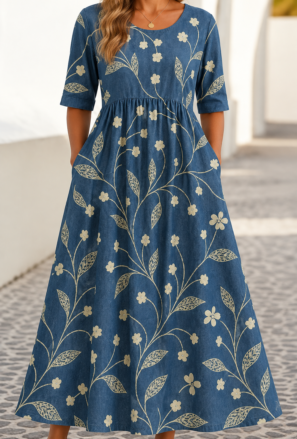 Ophelia | Women's Printed Floral Midi Dress