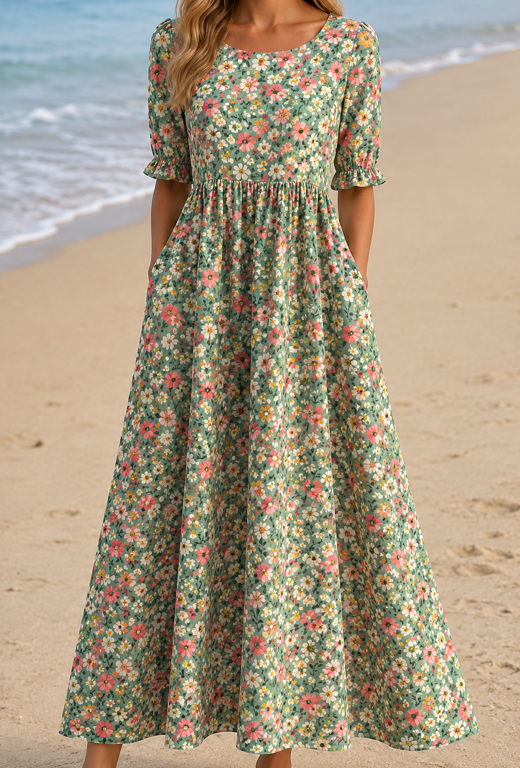 Ophelia | Women's Printed Floral Midi Dress