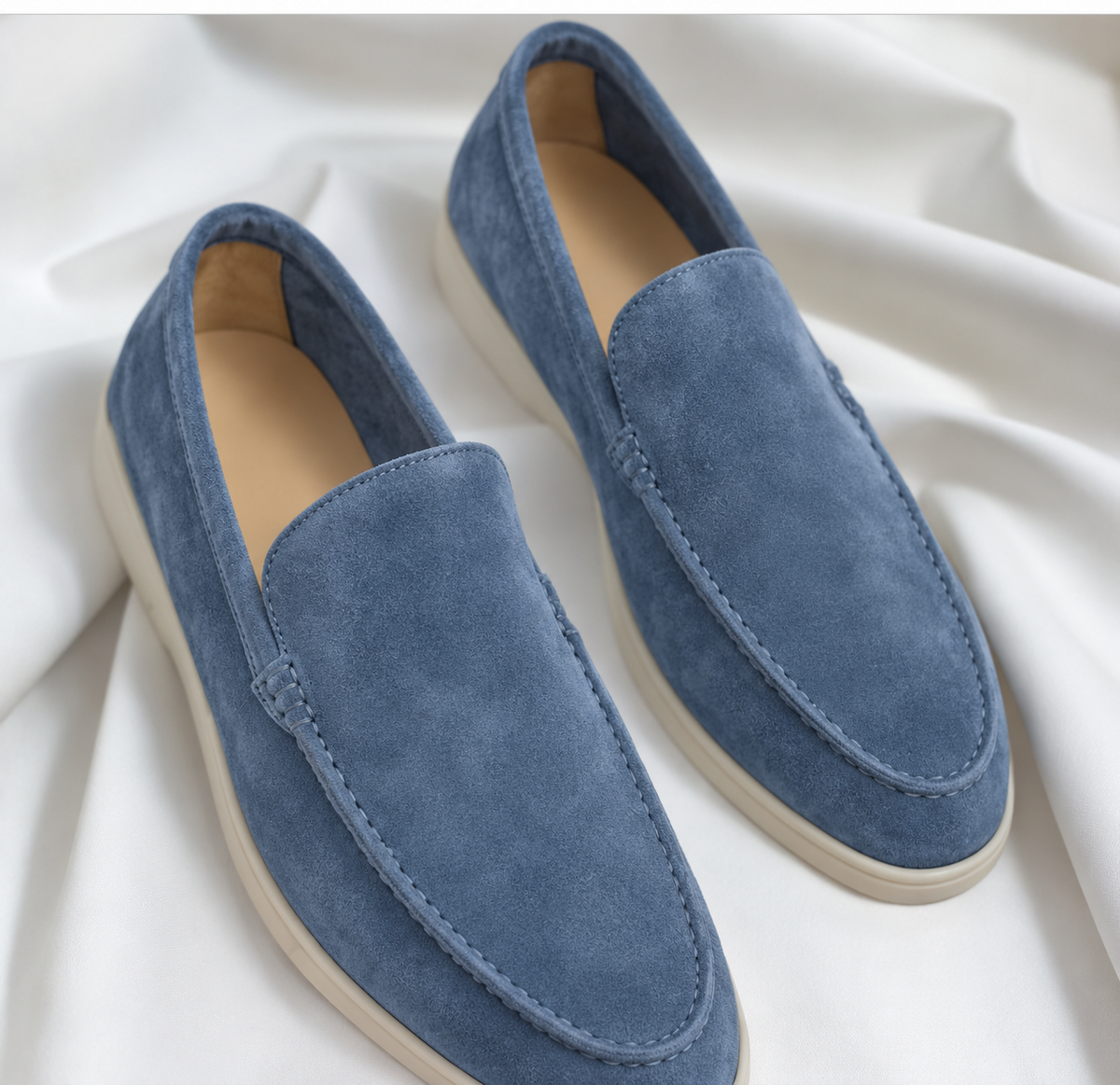 Men’s Suede-Look Slip-On Loafers with Low-Profile Flat Sole