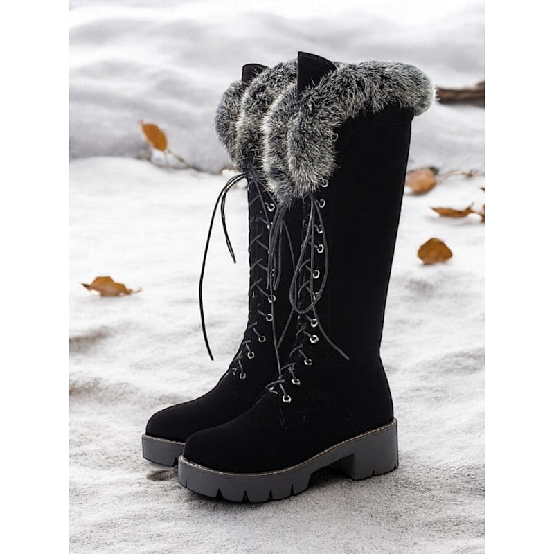 Matilda | Women's Fur-Trimmed Knee-High Boots