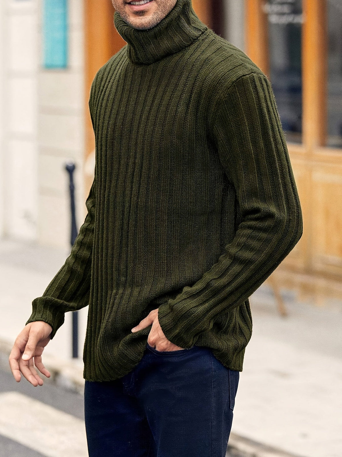 Oswald | Men's Textured Ribbed High-Neck Pullover - image 19