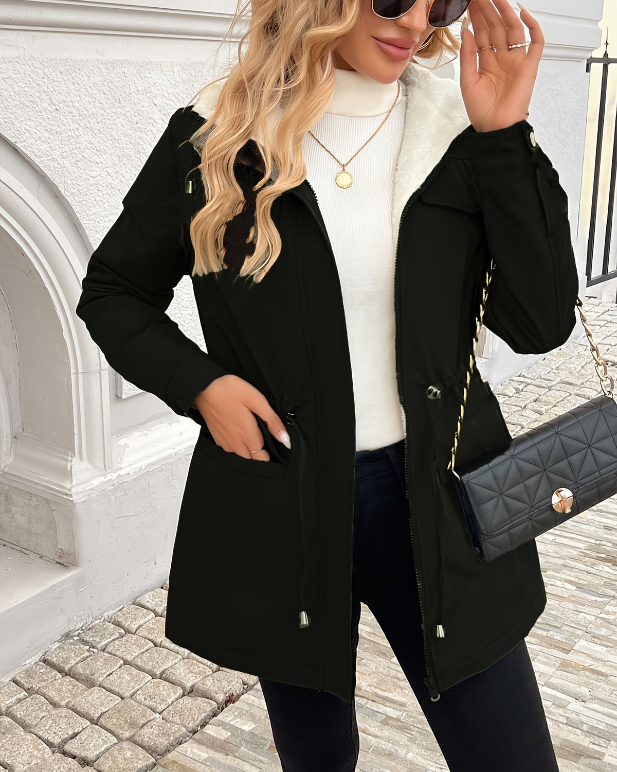 Cordelia | Women's Fleece-Lined Hooded Zip Jacket - image 5