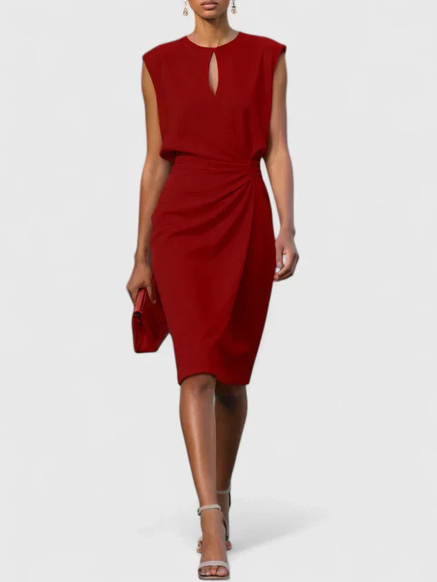 Women's Dress Crepe Sleeveless Fitted Knee Length