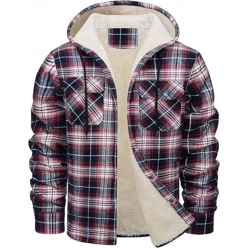 Bastian | Men's Hooded Checked Shirt Jacket
