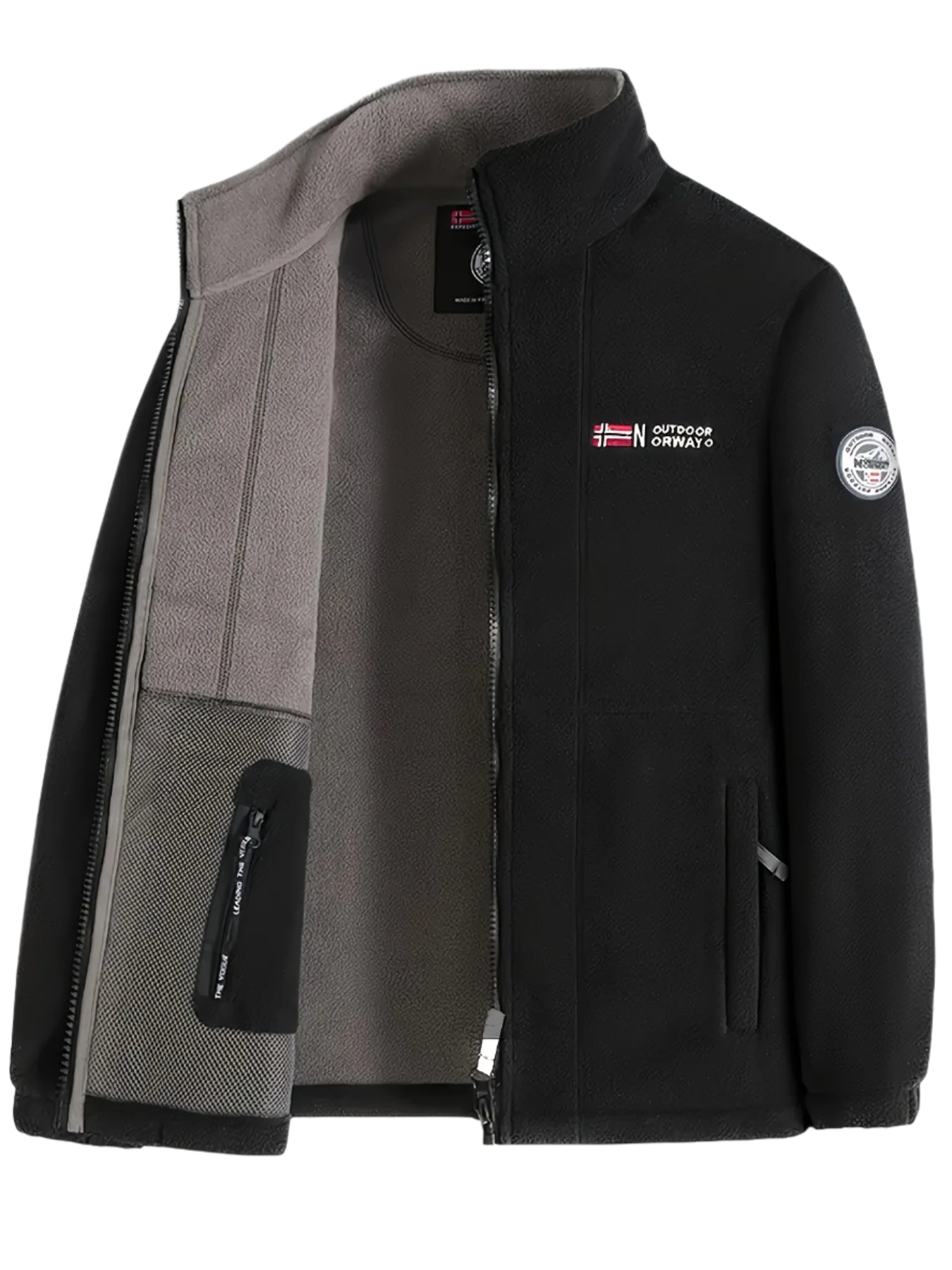 Julius / Men’s Fleece Zip Jacket with High Collar