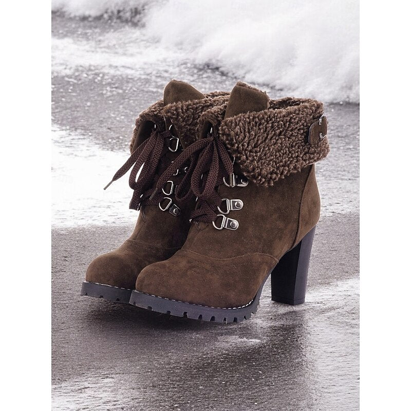 Freya | Women's Lace-Up Heeled Ankle Boots