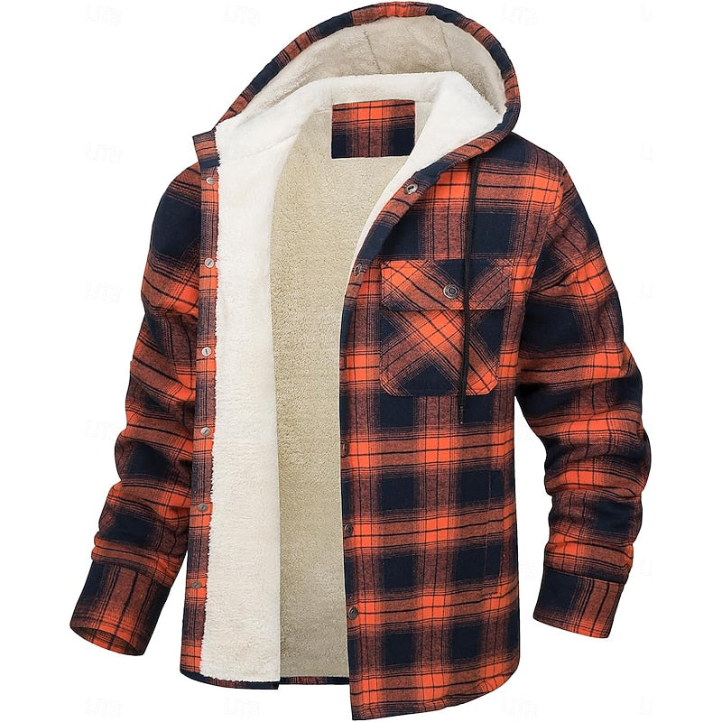 Bastian | Men's Hooded Checked Shirt Jacket