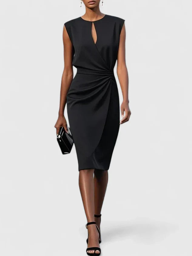Women's Dress Crepe Sleeveless Fitted Knee Length