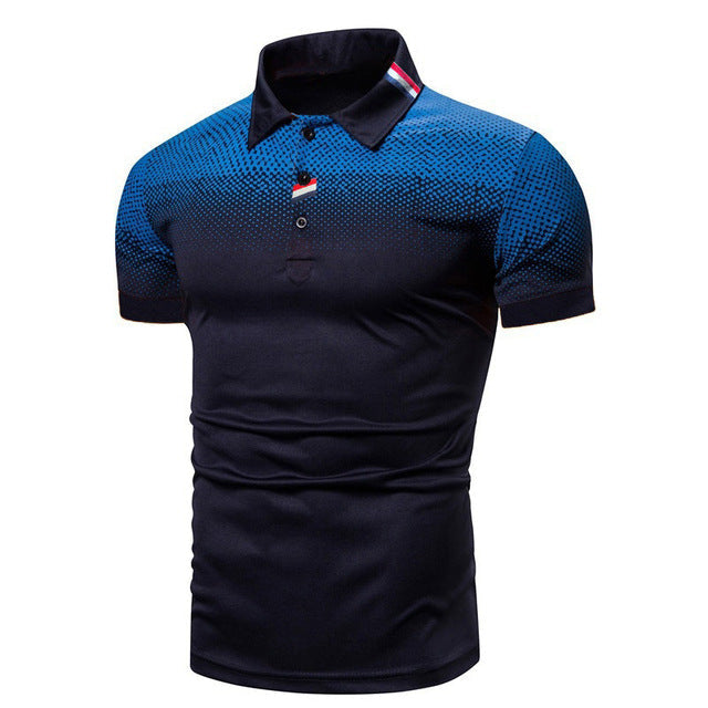 Men's Polo Shirt Stretch Fabric Textured Knit Short Sleeve Slim Fit