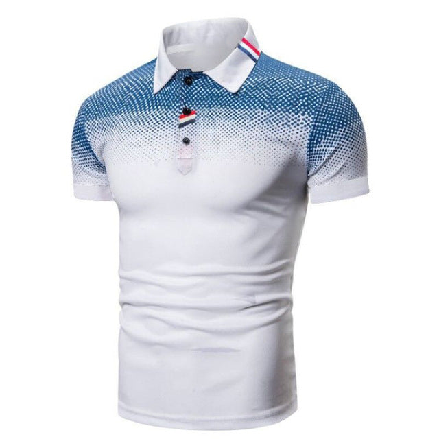 Men's Polo Shirt Stretch Fabric Textured Knit Short Sleeve Slim Fit