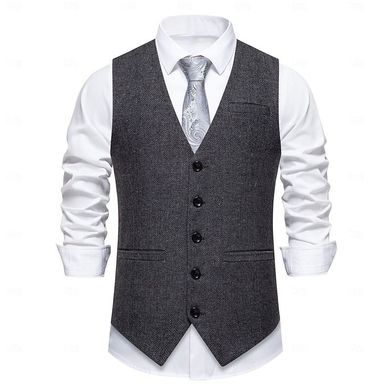 Alden | Men's Tailored Herringbone Waistcoat